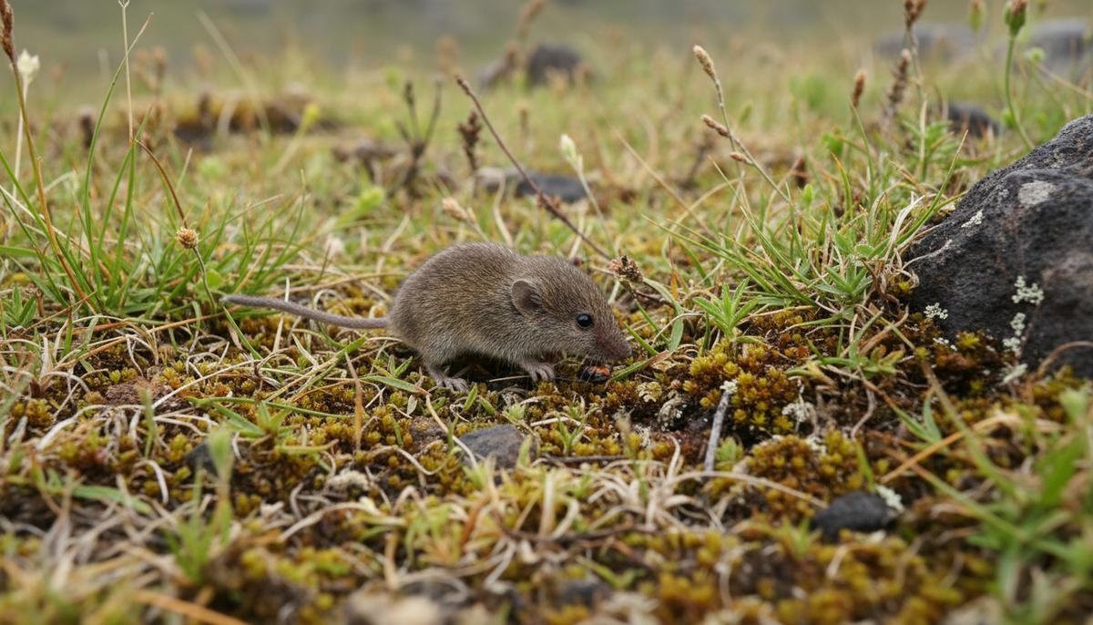 Маленький хищник высокогорий: в Эфиопии открыта новая землеройка Мелкая землеройка Crocidura stanleyi на мшистой земле в высокогорьях Эфиопии, ищет пищу среди горной растительности.