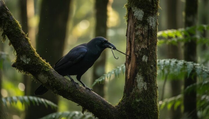 Интеллект врановых: как птицы планируют действия и создают инструменты
